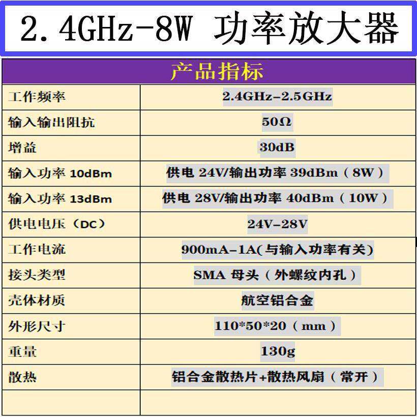 2.4GHz 8W功率放大器模块 RF模块 图传 WIFI 射频放大器 功放