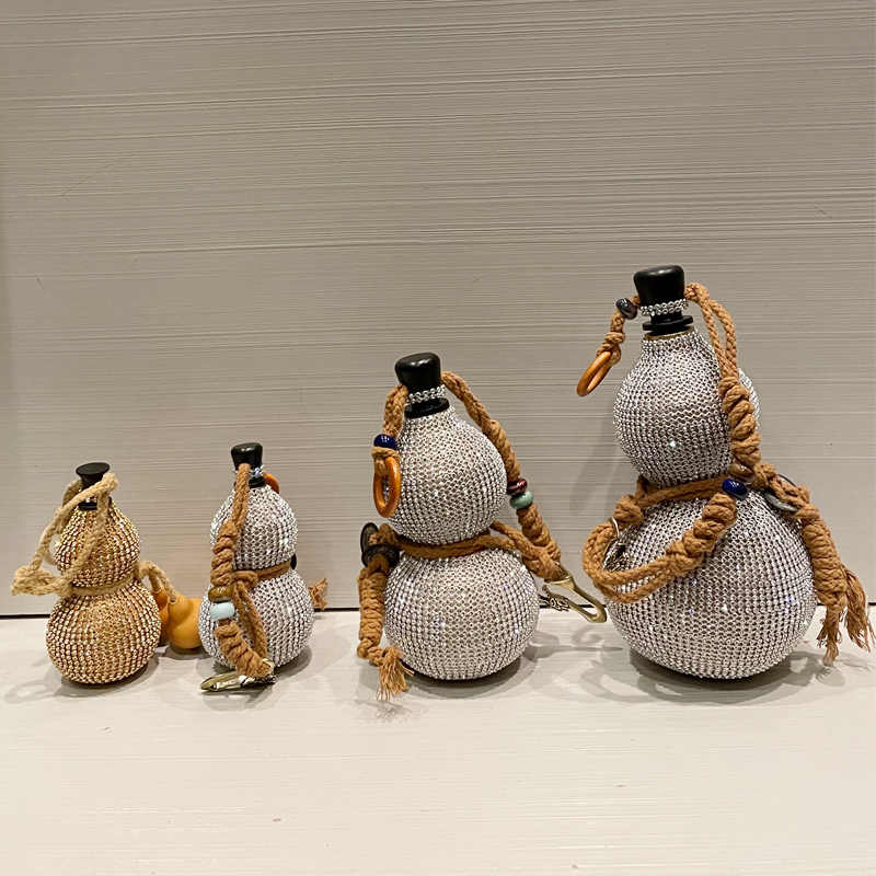 网红保温水壶家用大容量满钻杯子便携户外葫芦水杯女小迷你摆件