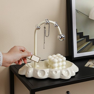 创意玄关钥匙收纳云朵置物架客厅卧室化妆台物品摆放装饰品高级感