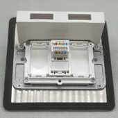 不锈钢单开门隐藏式 一位超五类网络网线电脑宽带防水底板地面插座