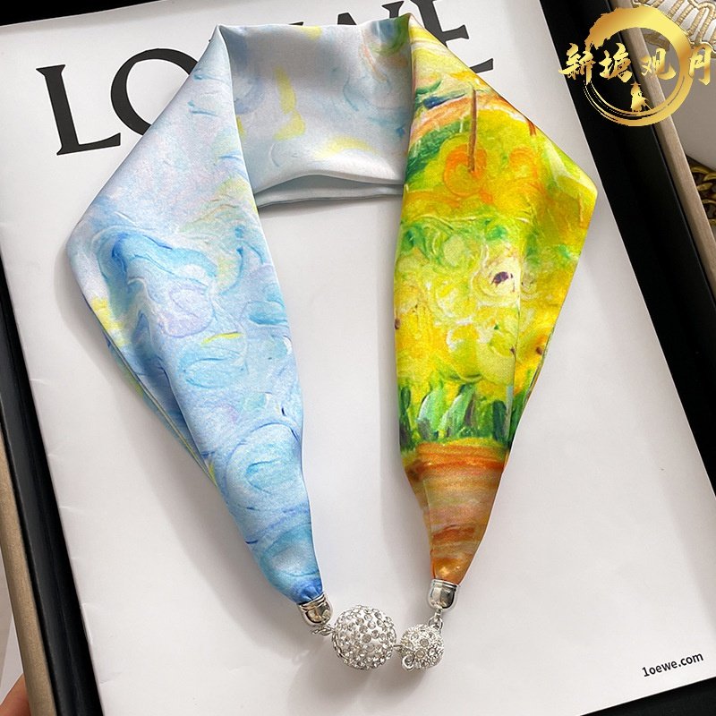 春秋薄款护颈磁扣丝巾女夏季遮脖子磁吸扣颈饰小长条装饰带窄项链,居家日用,保暖披肩,淘宝优惠券,粉丝福利购,淘宝优惠卷