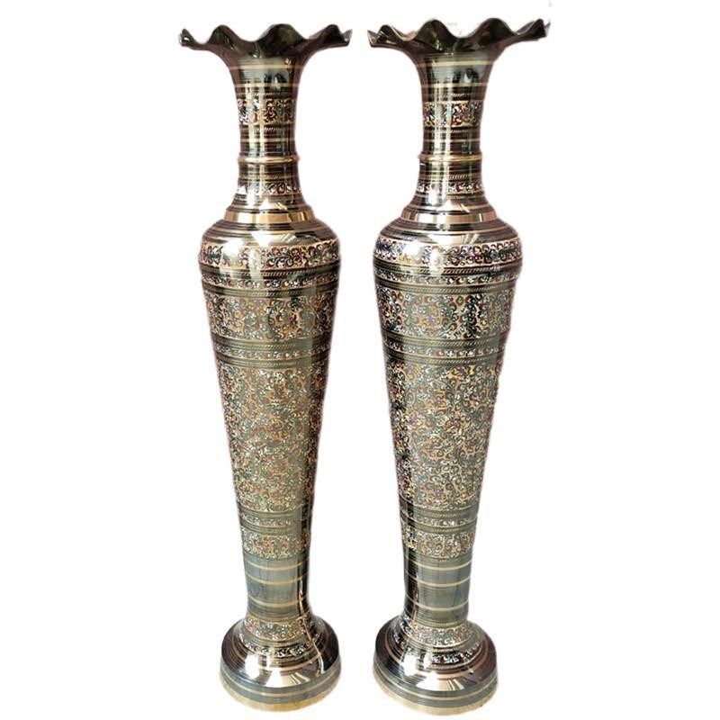 大落地铜花瓶摆件巴基斯坦铜器欧式公司酒店大厅装饰工艺品包邮