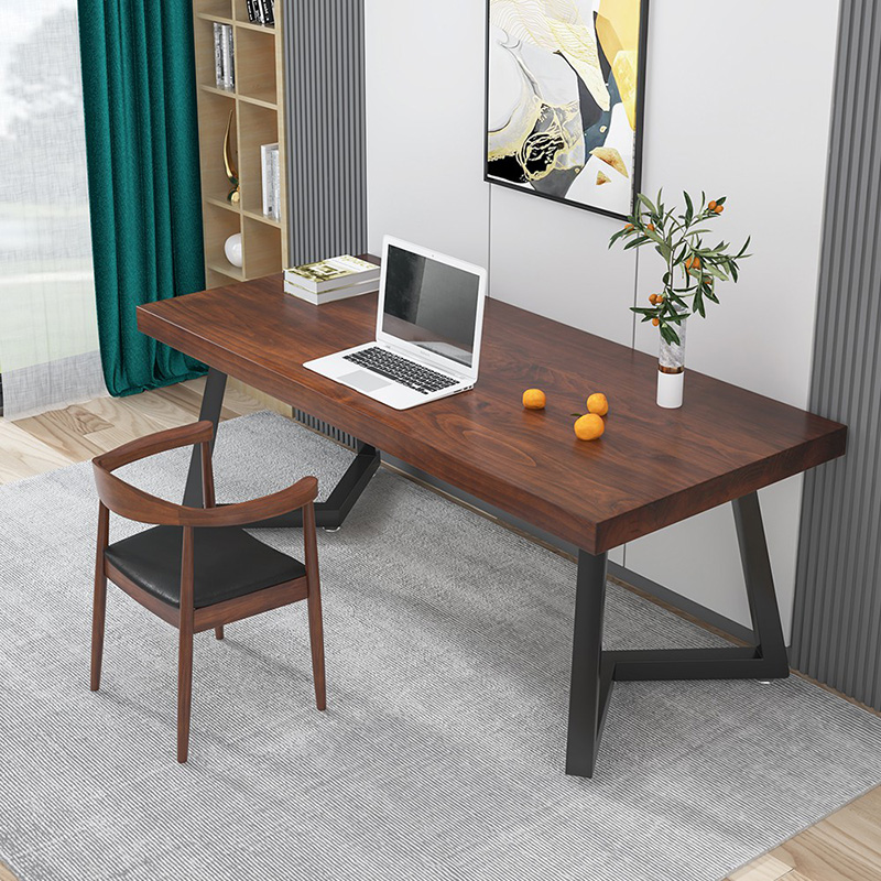 电脑桌实木款书桌轻奢台式家用卧室纯实木学习桌办公桌长条桌子