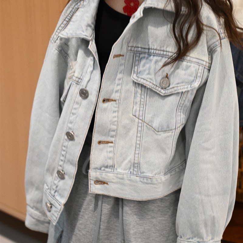 韩国女童牛仔外套童装上衣长袖春夏学生洋气儿童小个子男童中大童