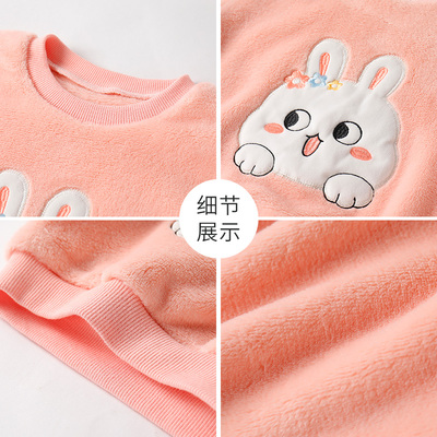 女童睡衣套装秋冬季男童冬装珊瑚绒保暖款两件套家居服外穿可爱萌