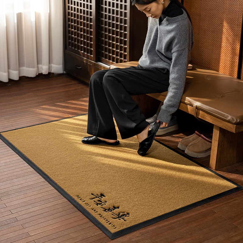 仿椰棕地垫入户门垫防滑耐磨脚垫别墅高端黄色垫子免洗加厚地毯