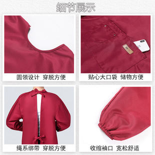 围裙定制logo印字奶茶店工作服女家用厨房防水大人罩衣男加厚冬季