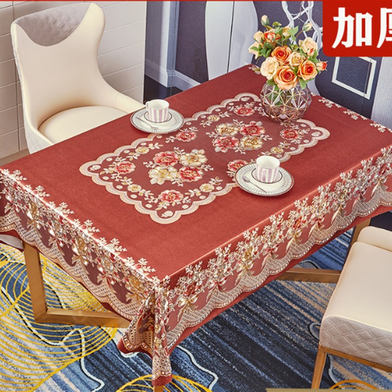 高档长方形桌布防水防油防烫PVC餐桌布酒店家用免洗加厚长形摆摊