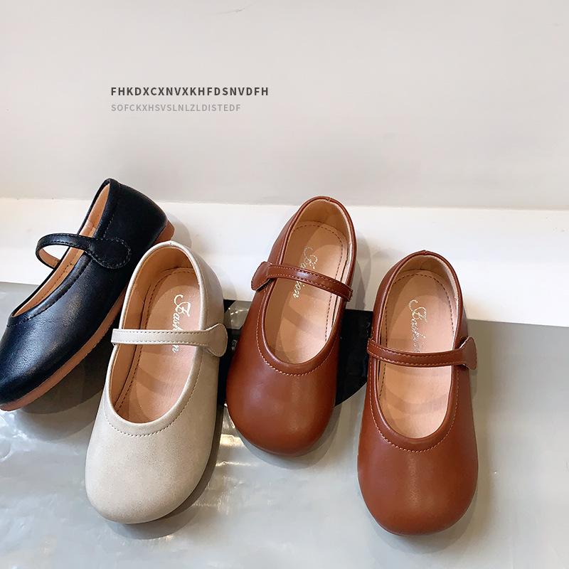2023春秋新款儿童小公主单鞋韩版复古童鞋浅口女童皮鞋宝宝奶奶鞋
