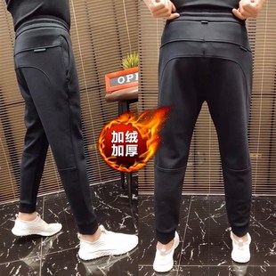 f小脚商务休闲裤 运动裤 男士 子纯棉卫裤 男 加绒加厚保暖裤 070秋冬季