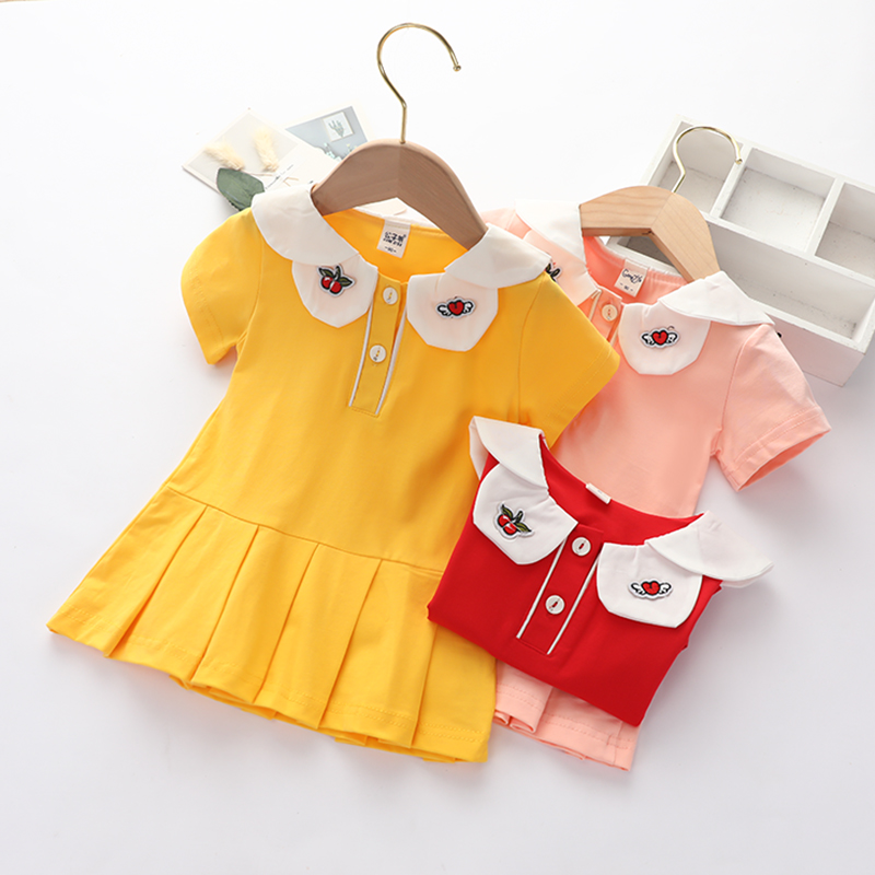 童装女小童夏季新品连衣裙宝宝韩版纯棉百褶洋气裙子小女孩网红裙