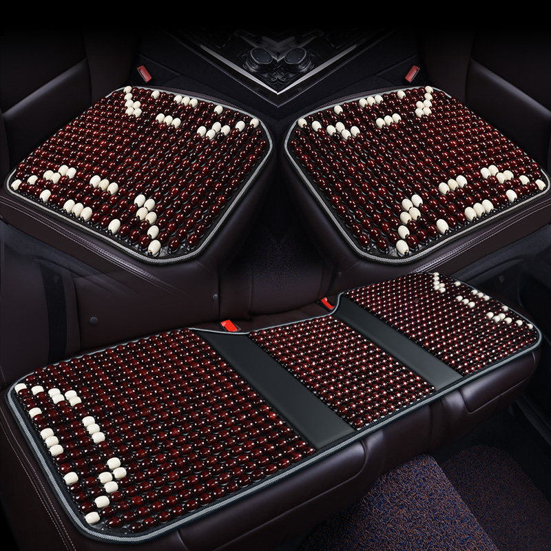 木珠汽车坐垫单片夏季透气通风无靠背三件套四季后排暴晒不烫座垫