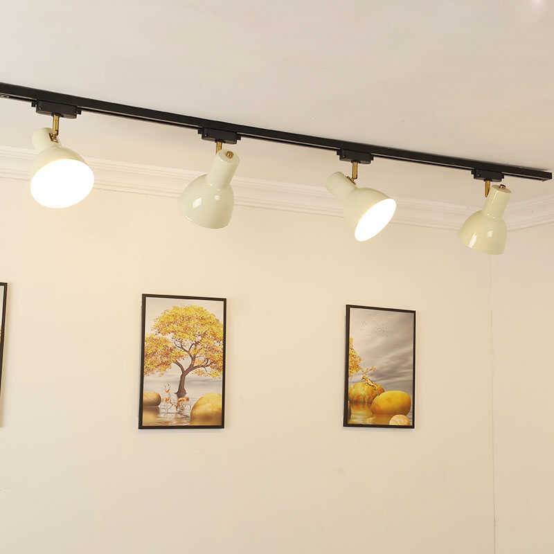 2024新款奶油风客厅餐厅轨道灯背景墙聚光射灯商用店铺补光导轨灯