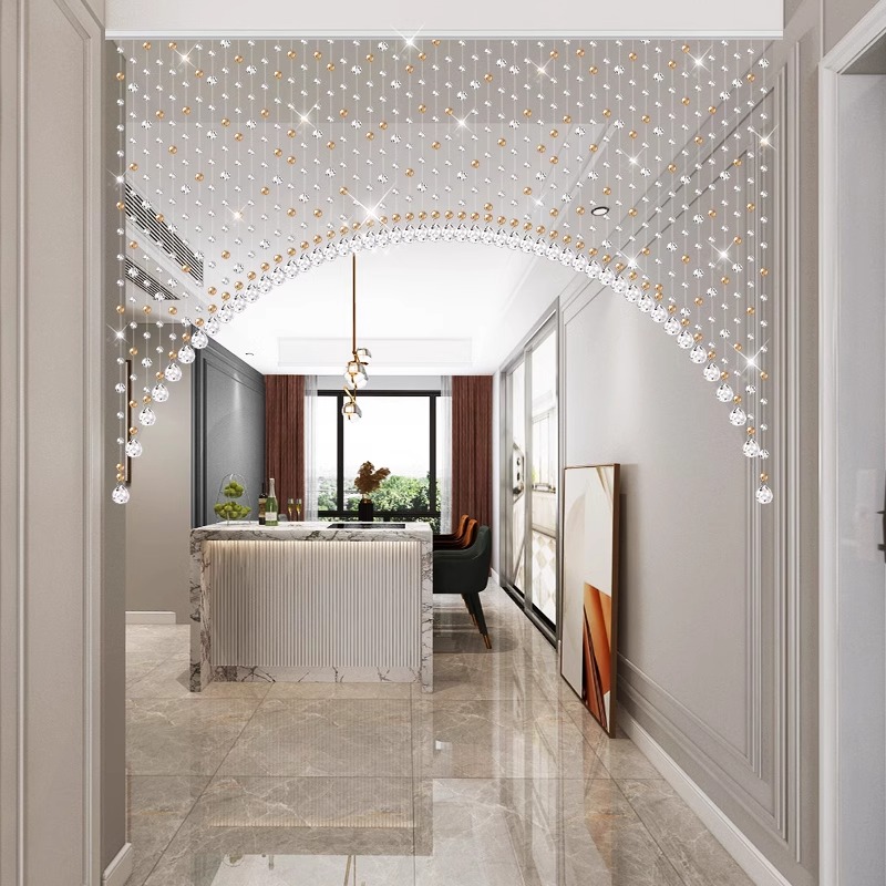 水晶珠帘门帘隔断帘家用网红卧室卫生间玄关客厅屏风装饰挂帘子