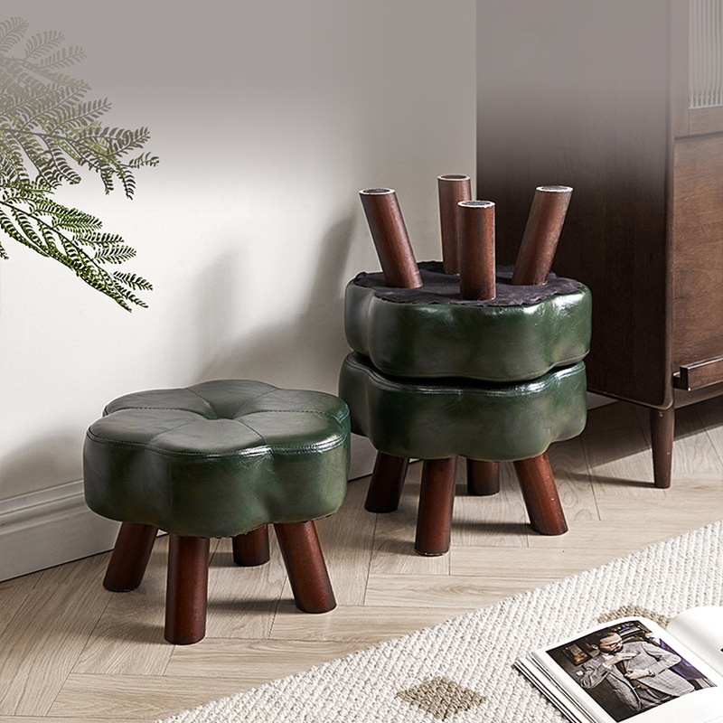 凳子家用矮凳客厅沙发凳实木板凳门口换鞋凳创意软包坐凳简约皮凳