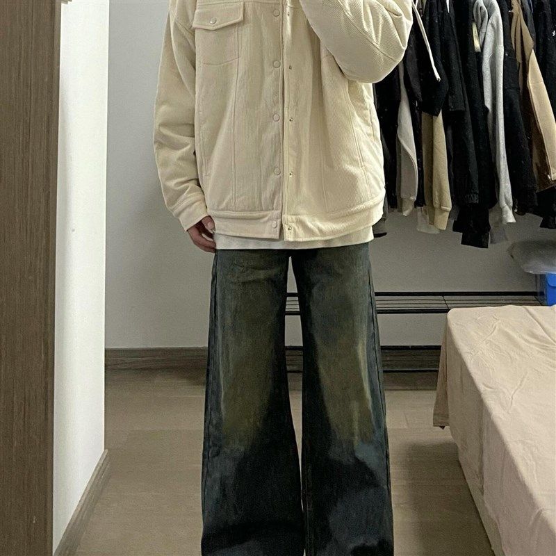 日系冲锋a衣外套男生秋季工装夹克上衣男款宽松牛仔裤2024新款套