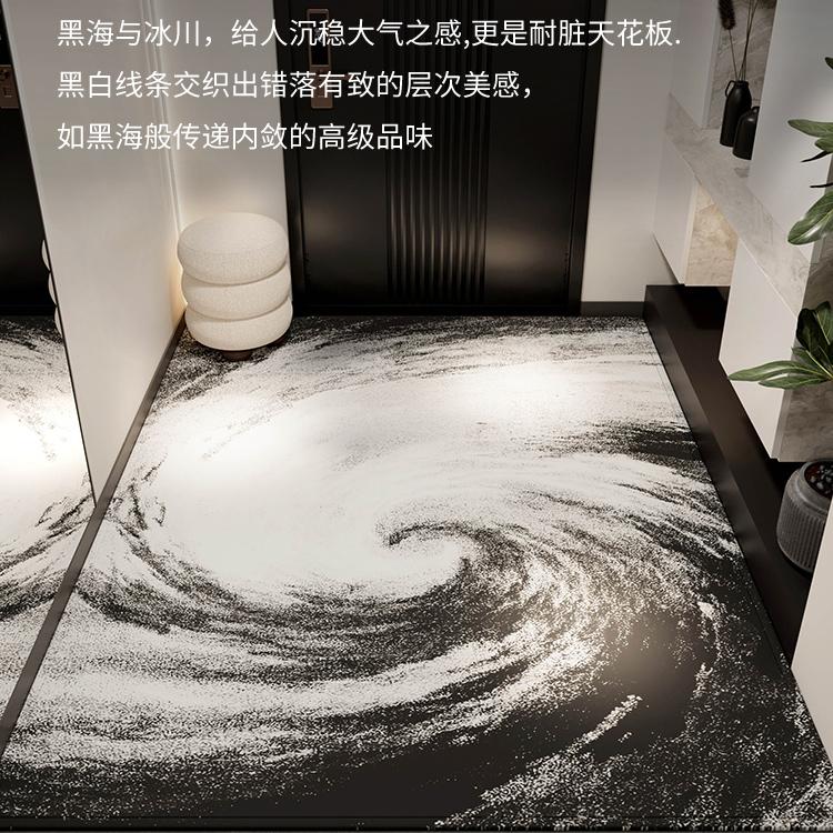 高级黑色入户门地垫门口地毯门垫家用脚垫可裁剪客厅免洗防滑进门