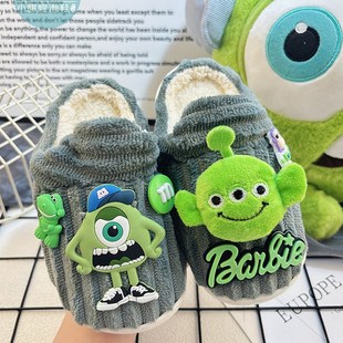 儿童可爱棉拖鞋冬款带后跟秋冬2025冬季新款居家防滑女童男孩男款