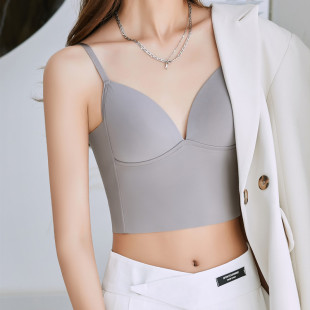 一体带胸垫内搭抹胸上衣打底裹胸夏Y季 美背内衣女文胸薄款 吊带背