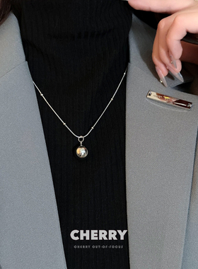 有求必应银色圆珠项链女简约百搭冷淡风锁骨链轻奢高级感配饰男士