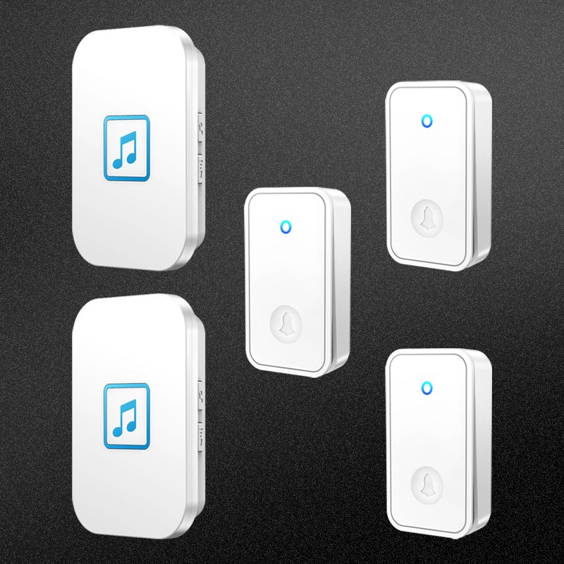 智能无线家用不用电池门铃自发电三拖二远距离电子遥控呼叫器