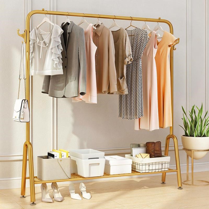 2024新款轻奢晾衣架落地室内晒衣架阳台挂衣架子卧室家用简易单杆
