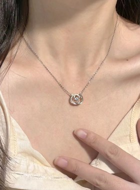 999纯银跳动的心项链女轻奢小众高级感字母锁骨链女2024新款爆款