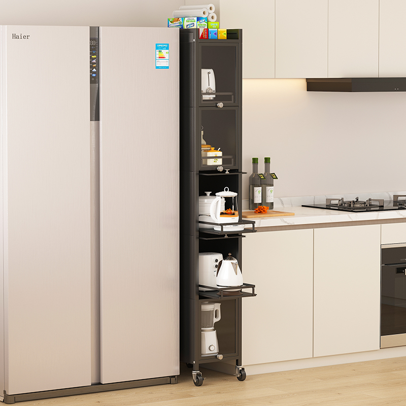 厨房夹缝收纳柜抽屉式20/25/30cm公分宽冰箱旁边的置物架储物柜子