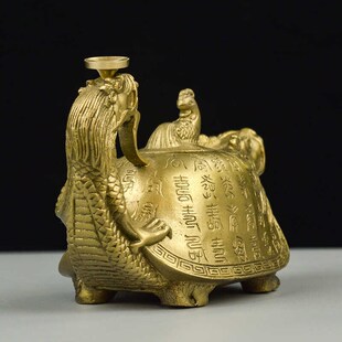 青龙回首香c炉摆件 黄铜龙龟壶香炉 龙头壶香炉 龙回首龙回头香炉