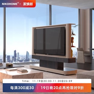 可移动电视机f支架双面使用升降电视柜客厅隔断柜卧室电视柜带滚
