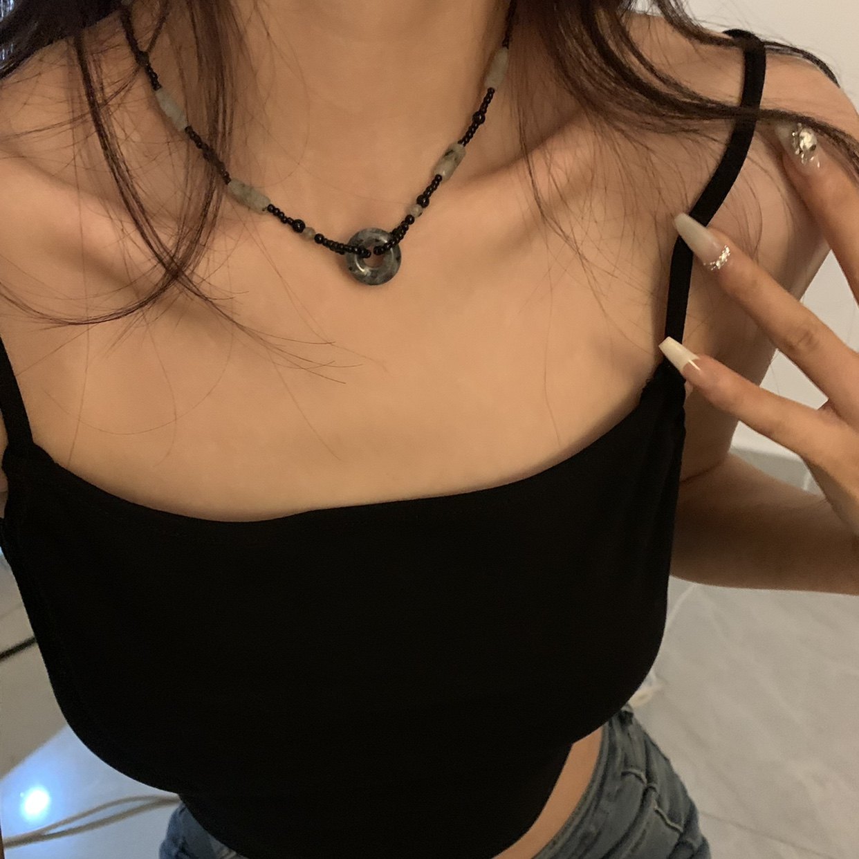 情侣毛衣项链女生网红爆款毛衣链设计感小众女锁骨链绳2022年新款