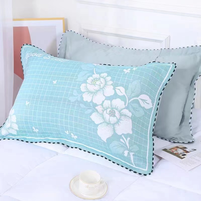 棉枕巾情侣加厚欧式成人简约棉一条装三层纱布枕头巾单人柔软吸汗