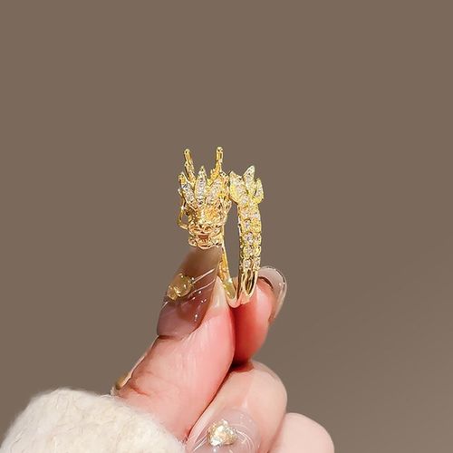 2024本命年生肖龙戒指男女高级感百搭食指指环开口可调节指戒礼物