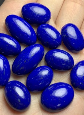 8月5天然青金石戒面长椭圆裸石镶嵌编绳绕线戒指吊坠耳坠手链