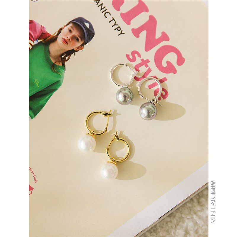 小耳出品【薇薇安】水晶珍珠+珍珠粉镀膜耳环国风气质百搭耳饰女