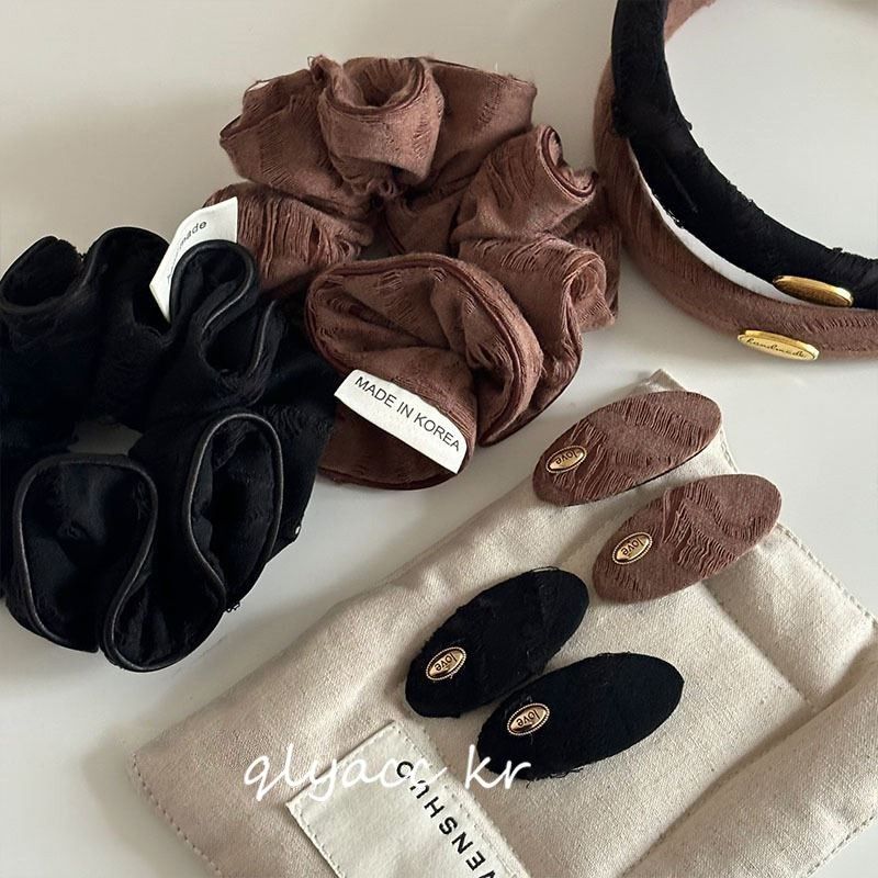 拿铁浅咖!棕色废土风发圈!重工褶皱大肠发圈金标发夹高颅顶发箍