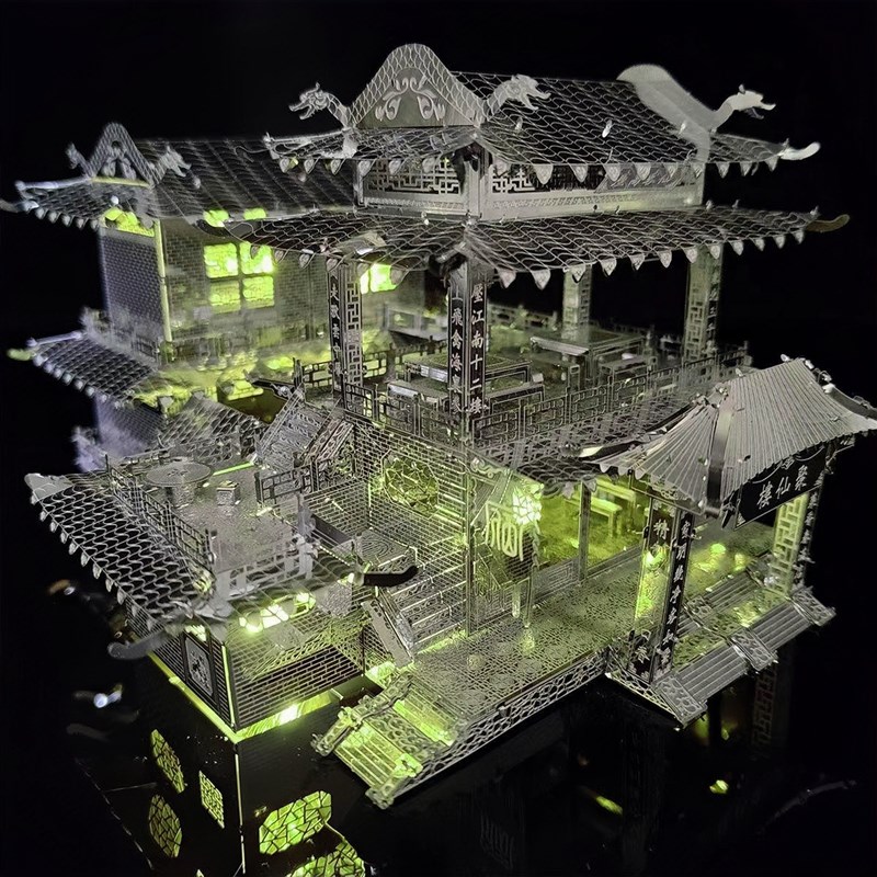 合金模型聚仙楼 手工解压拼图拼装3D立体制作益智创意金属玩具礼