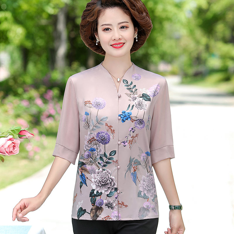 70多岁老太太t恤23新款妈