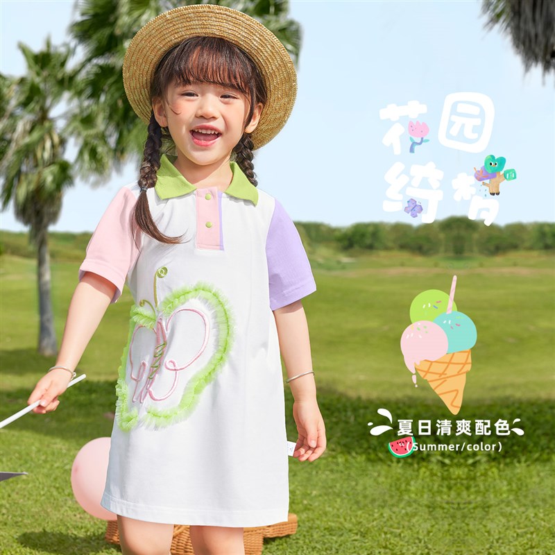 女童连衣裙夏季宝宝公主裙夏款卫衣裙女小童衣服S童装儿童裙子夏