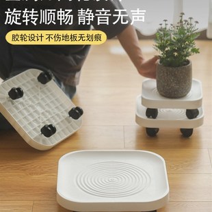 正方形钢化托盘移动花盆托v盘塑料加厚万向轮滑轮底座花盘底托垫