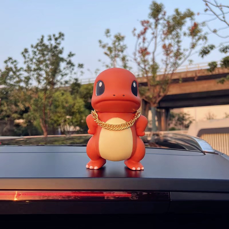 小火龙车尾挂件网红汽车车载摆件后备箱车顶装S饰杰尼龟创意公仔