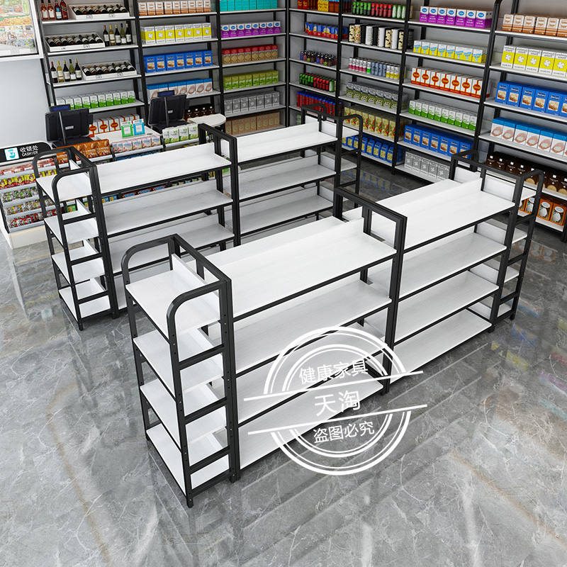 中岛柜双面超市货架展示台展示架B多层零食架化妆品架便利店双面