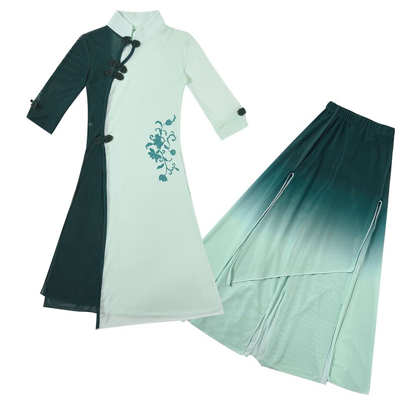 古典舞蹈服装女儿童茉莉花演出服飘逸F少儿纱衣练功服扇子舞表演