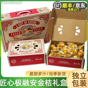 现货匠心极融安滑皮金桔礼盒装 独立小包装广西新鲜金橘水果包邮