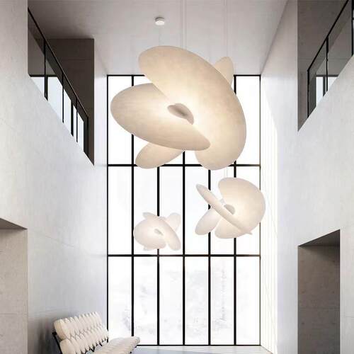 北欧创意挑高客厅吊灯设计师餐厅吊灯loft民宿复式楼楼梯蚕丝灯具