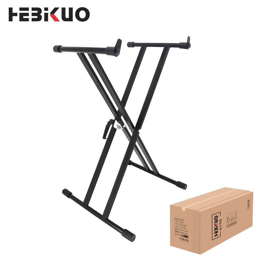双管电子琴架电钢琴加厚X型可调节调节金属通用61键折叠键盘支架