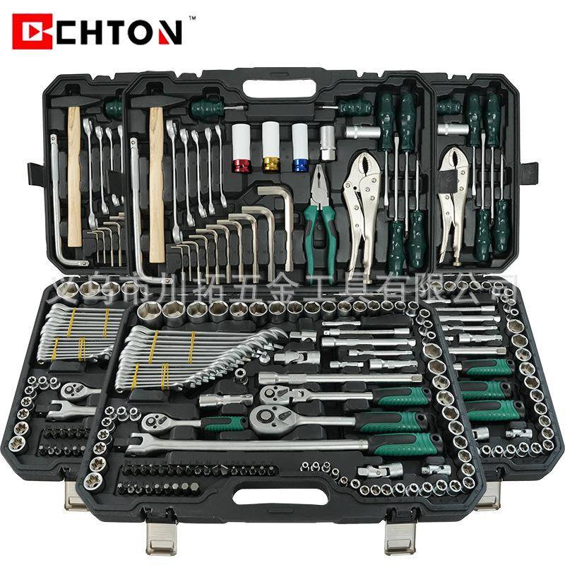 142+2件套高品质24齿哑光珍珠镍扳手套筒汽修组套工具套装全套