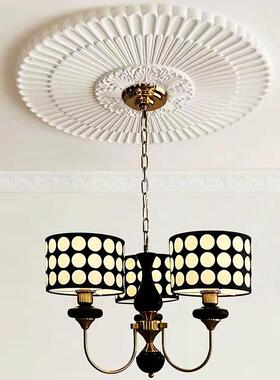 法式轻奢复古黑色波点客厅吊灯现代极简设计师款餐厅卧室书房吊灯