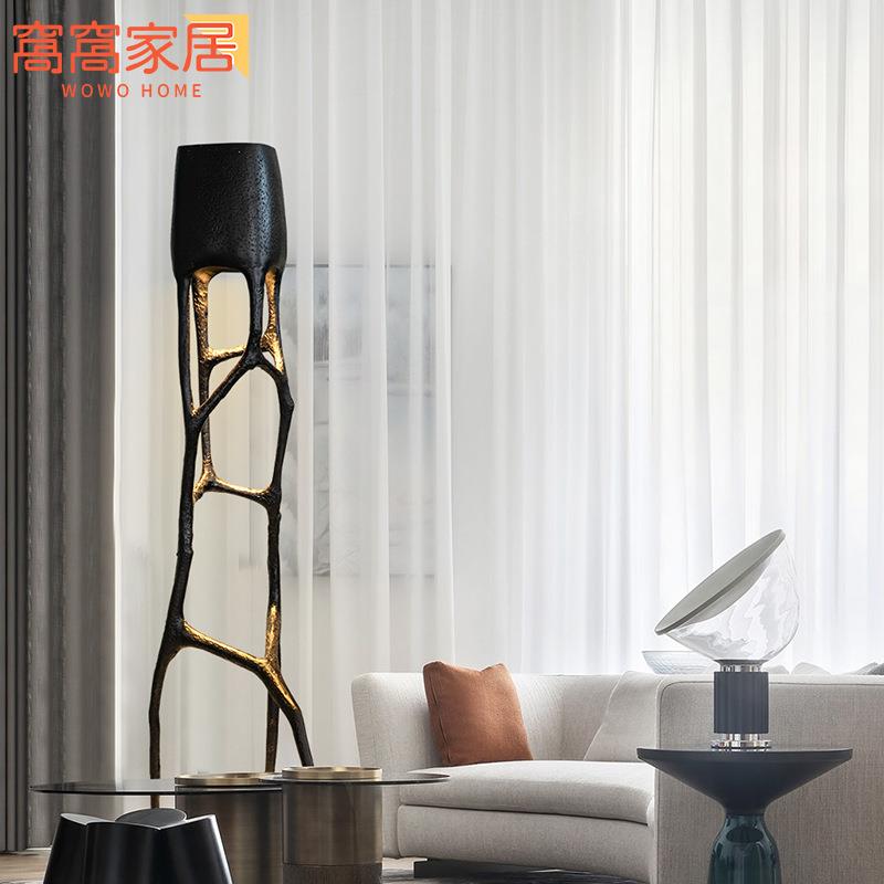 北欧现代树杈摆件雕塑树脂落地灯售楼部创意客厅轻奢树枝艺术装饰