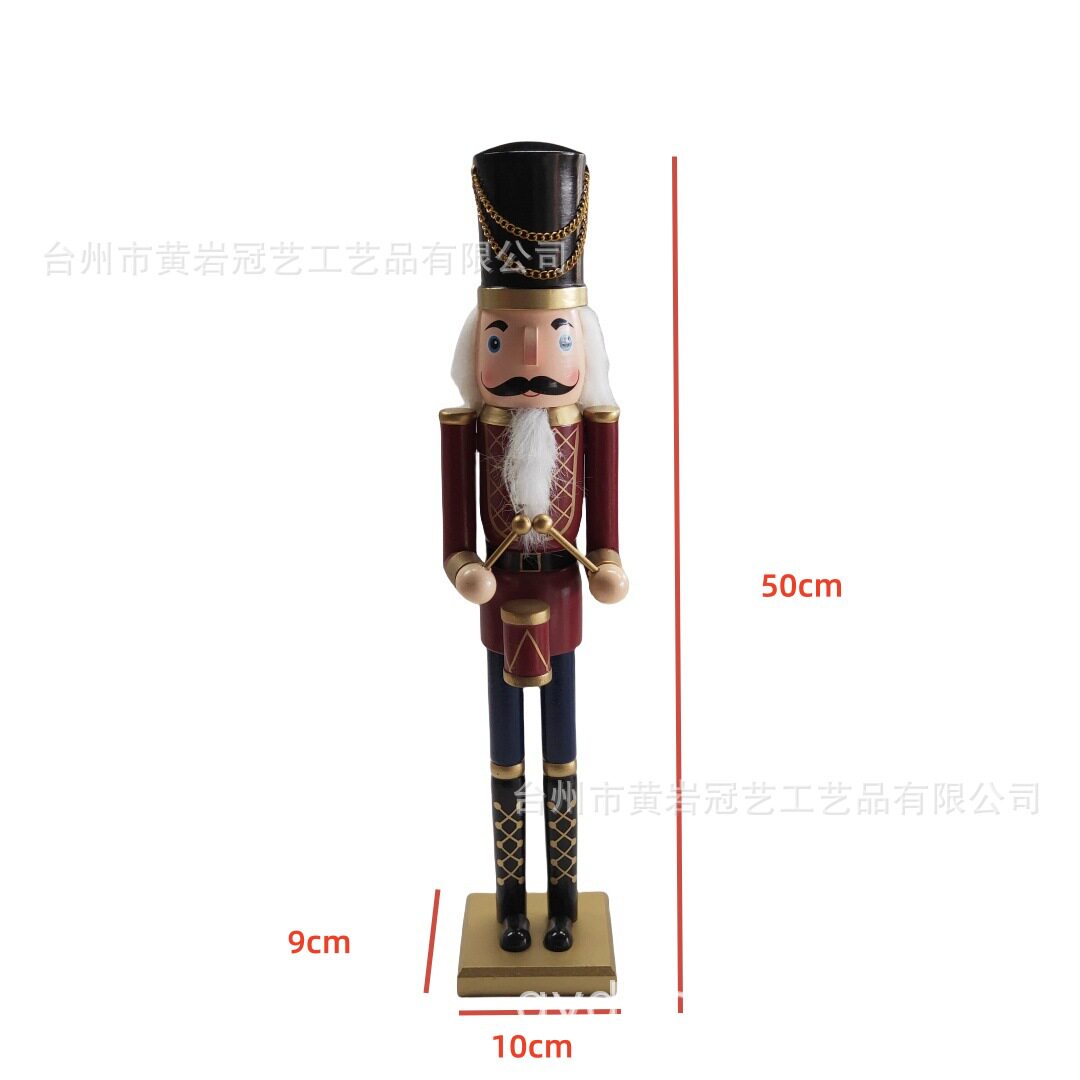 圣诞装饰品50CM木制胡桃夹子士兵木偶圣诞新年派对用品跨境代发